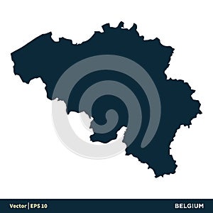 Belgium - Europe Countries Map Vector Icon Template Illustration Design. Vector EPS 10.