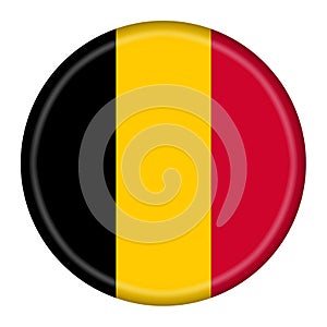 Belgium flag button 3d illustration with clipping path