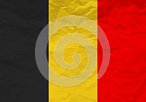 Belgium flag crumpled paper