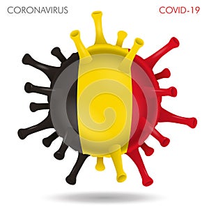 Belgium flag in virus shape