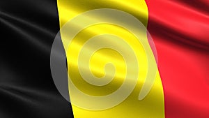 Belgium flag, with waving fabric texture