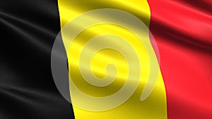 Belgium flag, with waving fabric texture photo