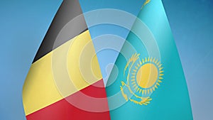 Belgium and Kazakhstan two flags