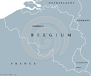 Belgium and Luxembourg political map