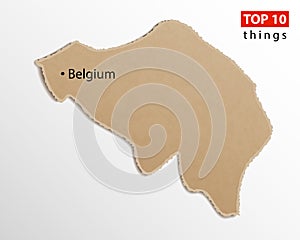 Belgium map on craft paper texture. Template for infographics. Creative travel and business concept