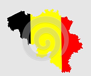 Belgium map flag ower map.