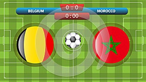 Belgium and Morocco soccer match template