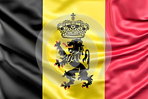 Belgium national flag on white background.