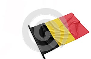 Belgium national flag on white background.