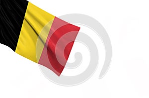 Belgium national flag on white background.