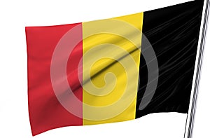 Belgium national flag on white background.