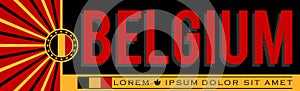 Belgium Patriotic Banner design, typographic vector illustration, Belgian Flag colors