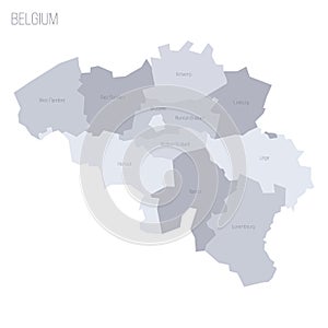 Belgium political map of administrative divisions