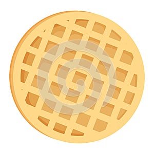 Belgium round waffle. Vector illustration