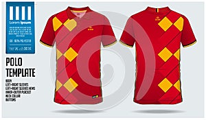 Belgium Team Polo t-shirt sport template design for soccer jersey, football kit or sportwear. Classic collar sport uniform.