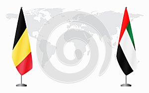 Belgium and United Arab Emirates flags for official meetin
