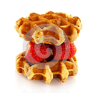 Belgium waffle with fruit