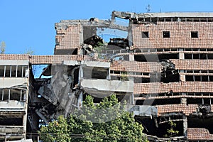 Belgrade bombed building