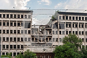 Belgrade bombed building photo