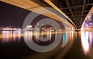 Belgrade bridge at night