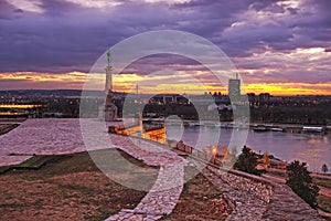 Belgrade,capitol of Serbia,view from the Kalemegdan fortress
