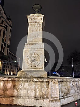 Belgrade city center Terazije by night