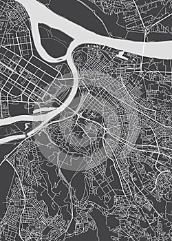 Belgrade city plan, detailed vector map