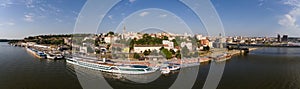 Belgrade cityscape panorama from Sava river