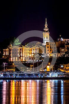 Belgrade dock and church 4