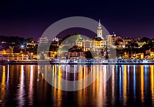 Belgrade dock and church 5