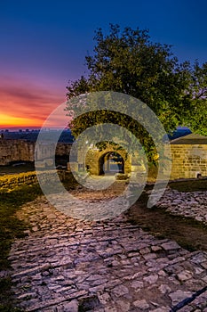 Belgrade fortress Kalemegdan in the evening in Belgrade, the capital of Serbia