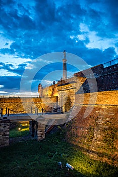 Belgrade Fortress Kalemegdan with Victor monument in Belgrade, Serbia