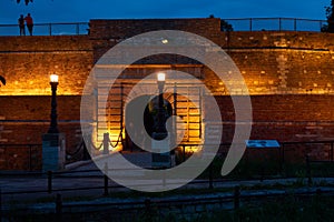 Belgrade fortress at night