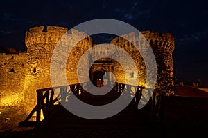Belgrade fortress at night