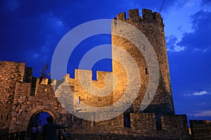 Belgrade Fortress, old citadel and Kalemegdan Park on the confluence of the River Sava and Danube, in Belgrade (capital city) of