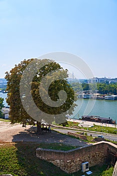 Belgrade Fortress - the old citadel and Kalemegdan Park at the confluence of the Sava and Danube rivers