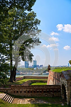 Belgrade Fortress - the old citadel and Kalemegdan Park at the confluence of the Sava and Danube rivers