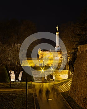 Belgrade Fortress and Victor monument in Belgrade Serbia