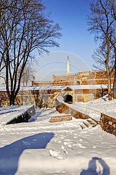 Belgrade fortress an winter