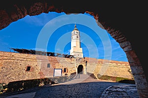 Belgrade. Kalemegdan old town gate and tower view