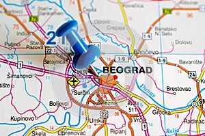 Belgrade on map