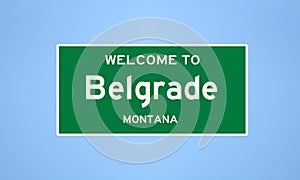 Belgrade, Montana city limit sign. Town sign from the USA.