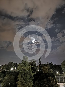 Belgrade night moon