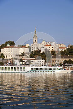 Belgrade at night, Serbia, river Sava