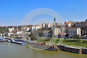 Belgrade, Old Town - View from Branko`s Bridge over Save River