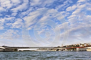 Belgrade Panorama - Branko's Bridge With Tourist Port On Sava River Viewed From The River Perspective - Serbia