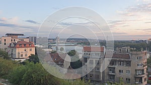 Belgrade panorama of the city of New Belgrade taken from Kalemegdan fortress