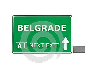 BELGRADE road sign isolated on white