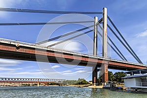 Belgrade's New Railway Suspension Bridge on Sava River - Serbia