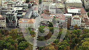 Belgrade, Serbia, Aerial View of Knez Mihajlova Pedestrian Street and Kalemegdan